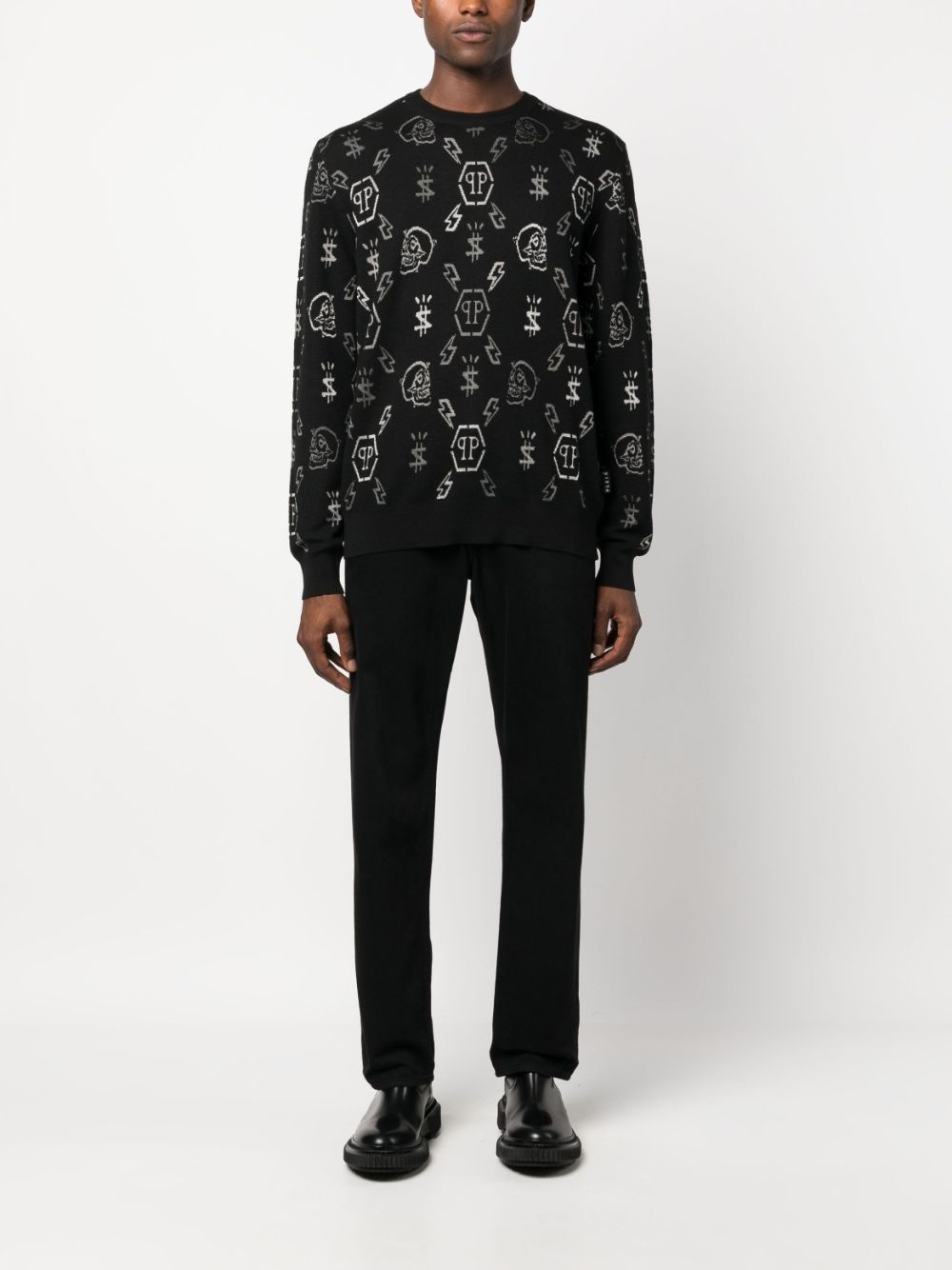 LS jacquard monogram jumper - 2