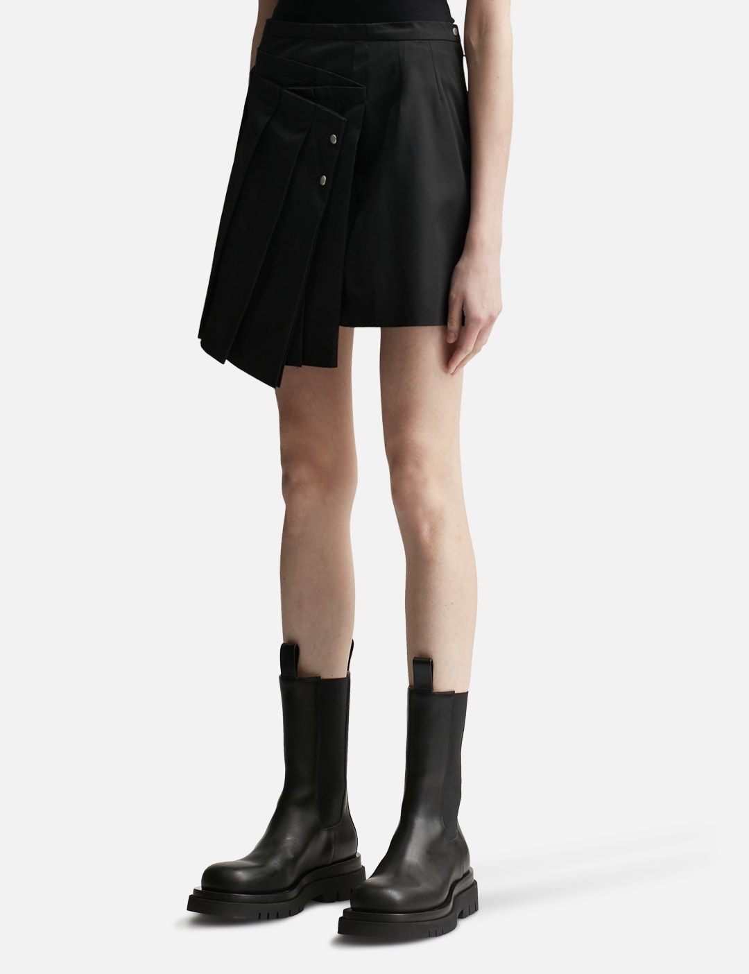 FOLD-DETAIL PLEATS MINI SKIRT - 2