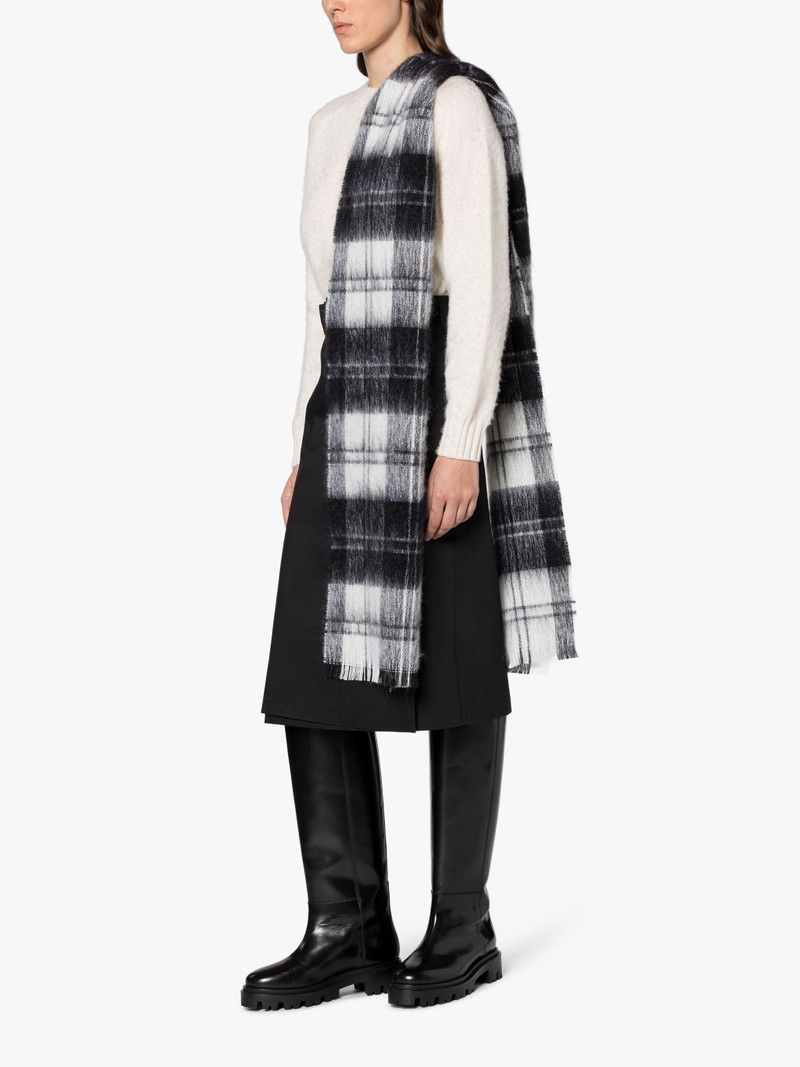 ERSKINE BLACK & WHITE MOHAIR SCARF 5