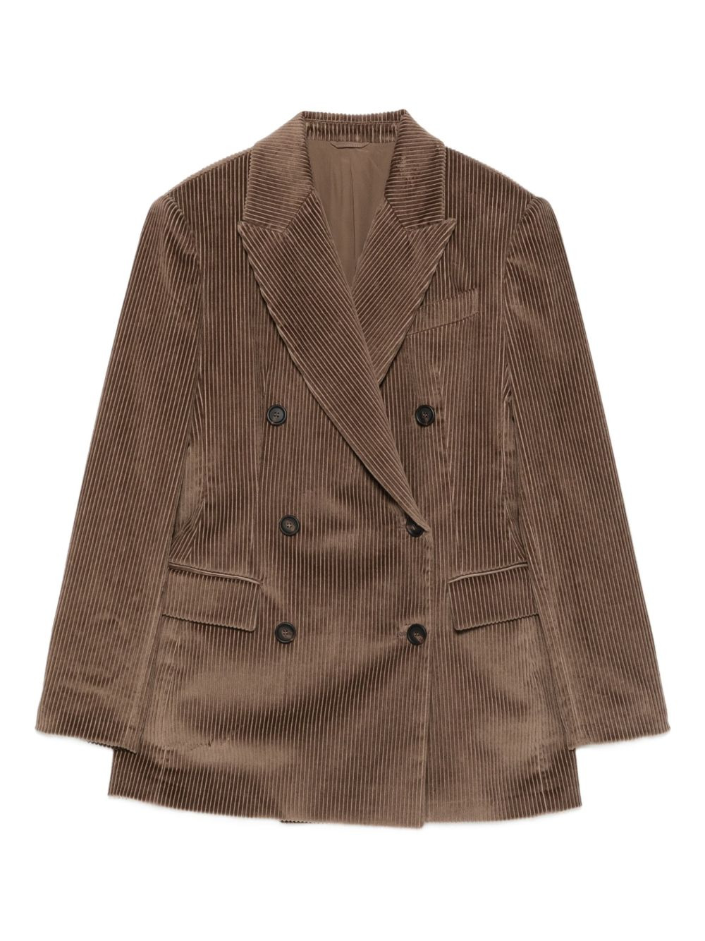 corduroy double-breasted jacket - 1