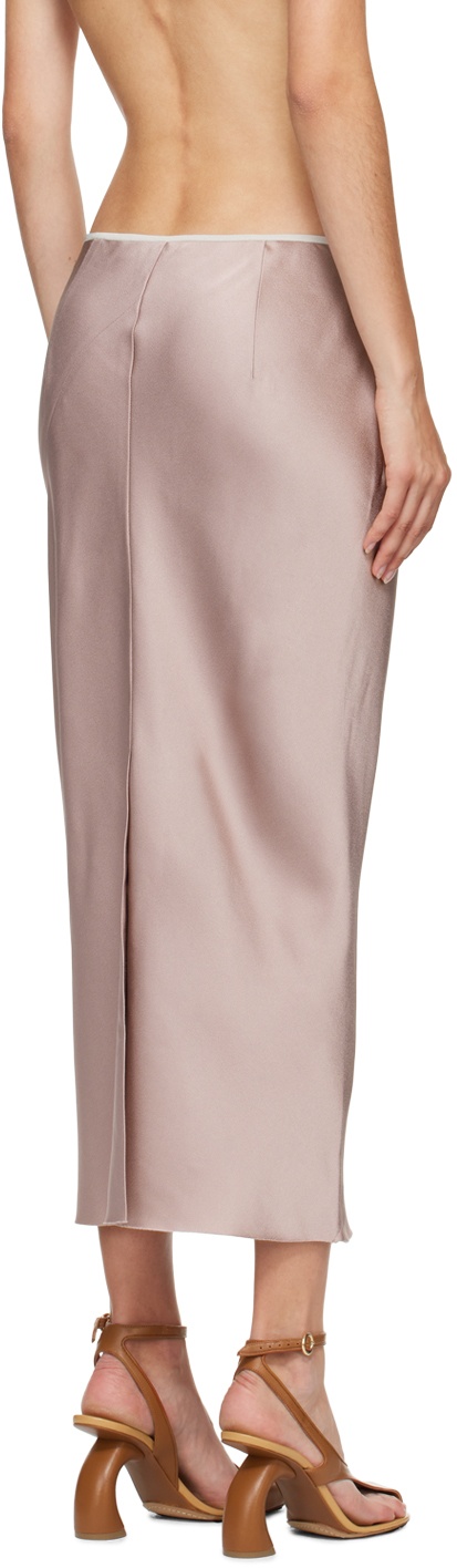 Pink Vented Midi Skirt - 3