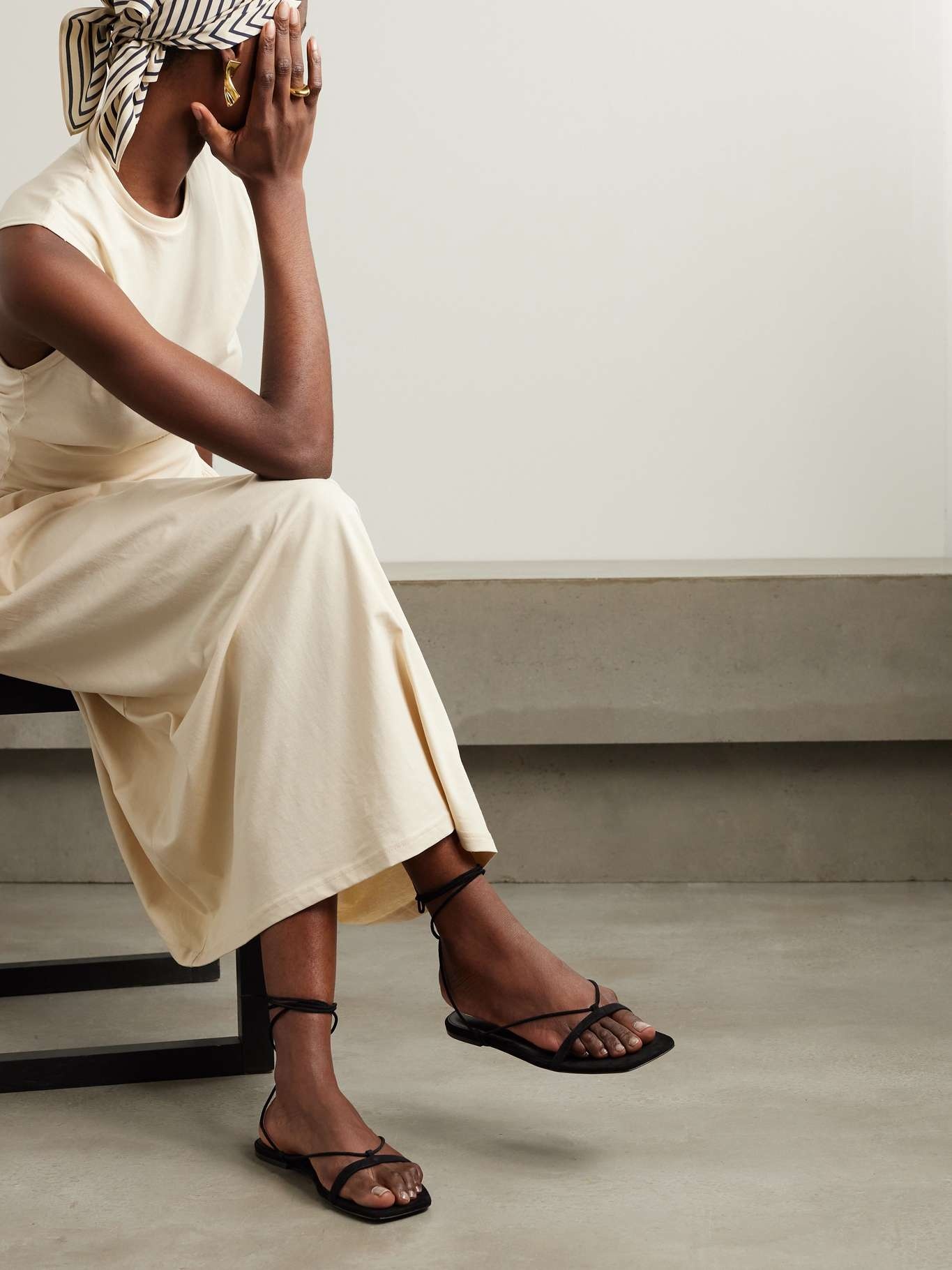 Totême + NET SUSTAIN suede lace-up sandals | REVERSIBLE