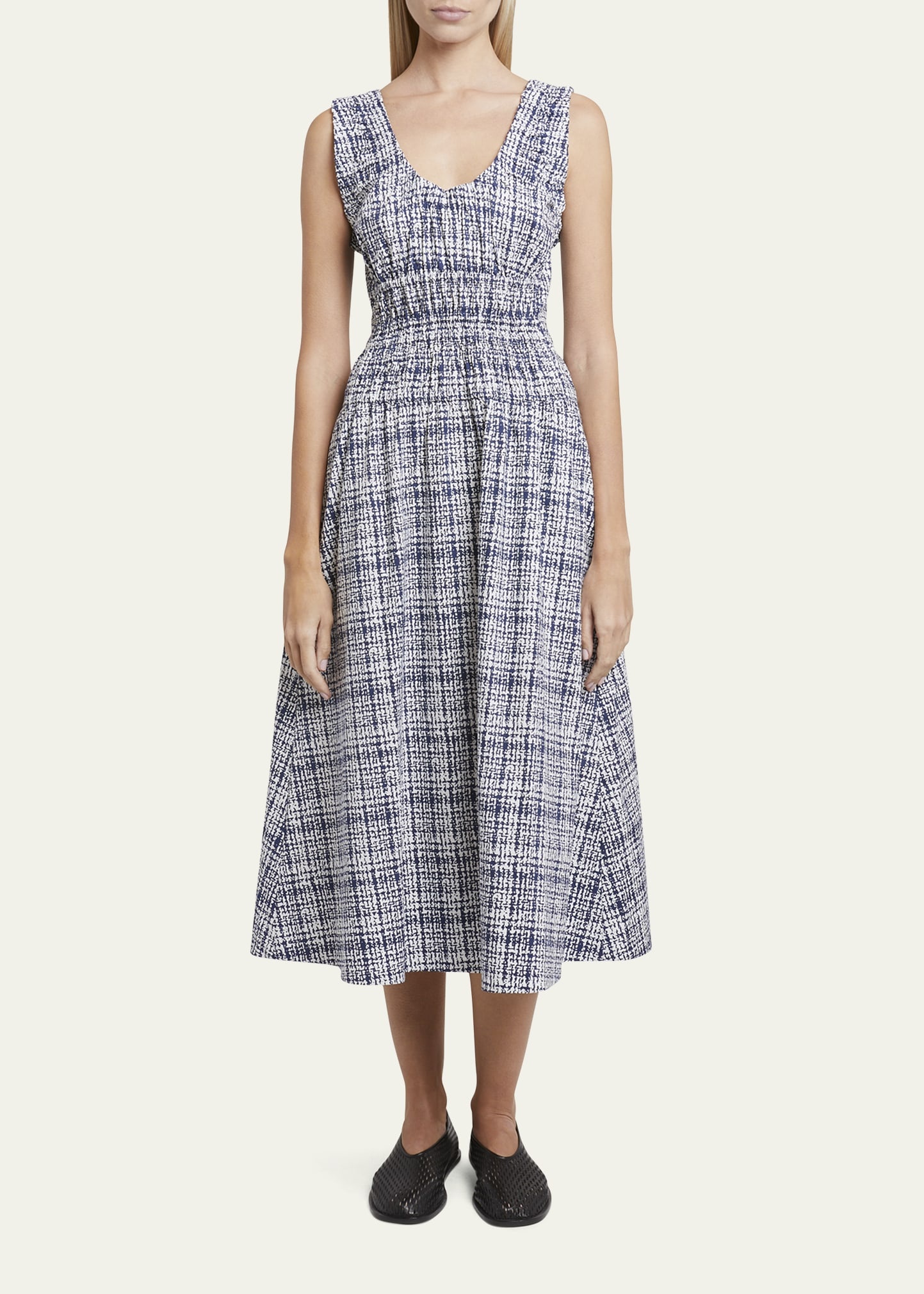 Penny Tweed Poplin A-Line Midi Dress - 2