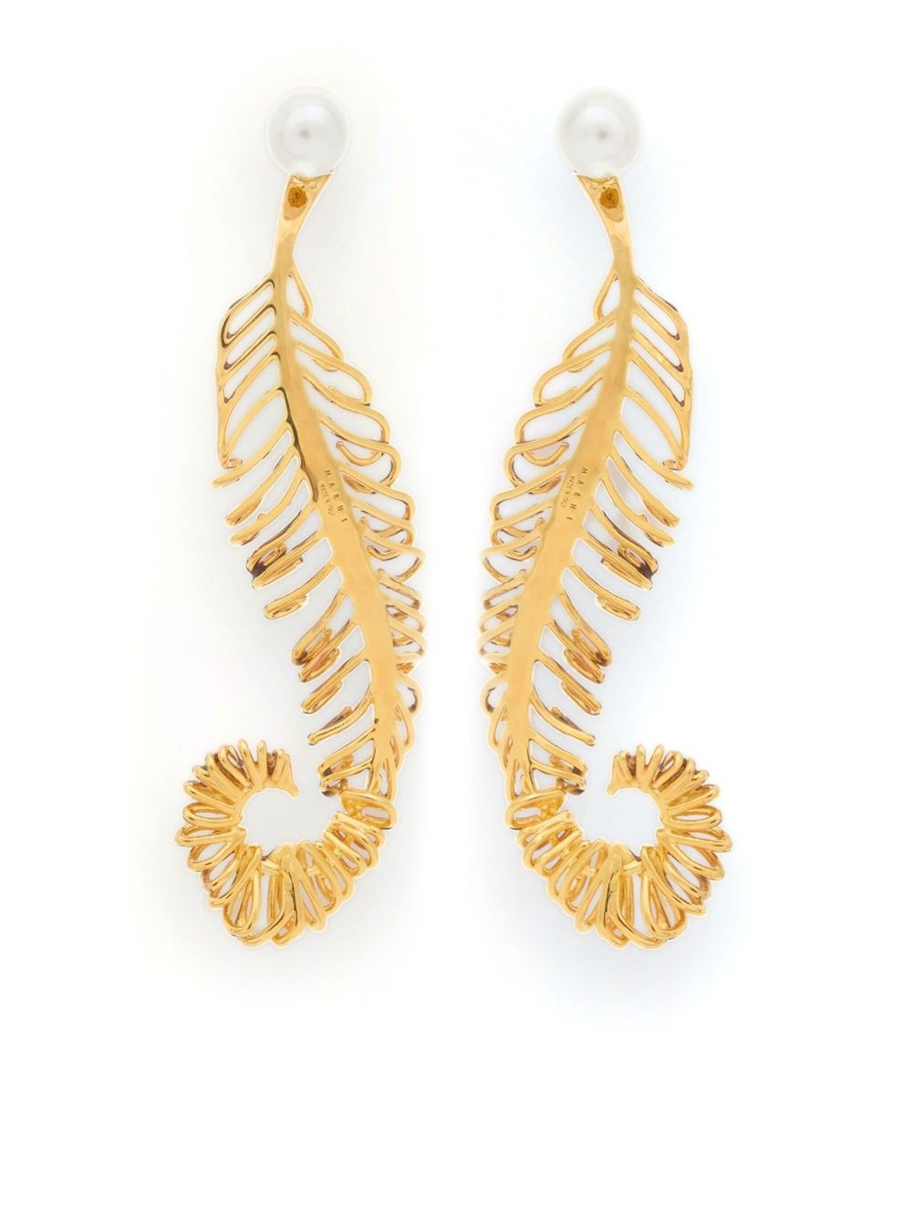 curved feather earrings - 3