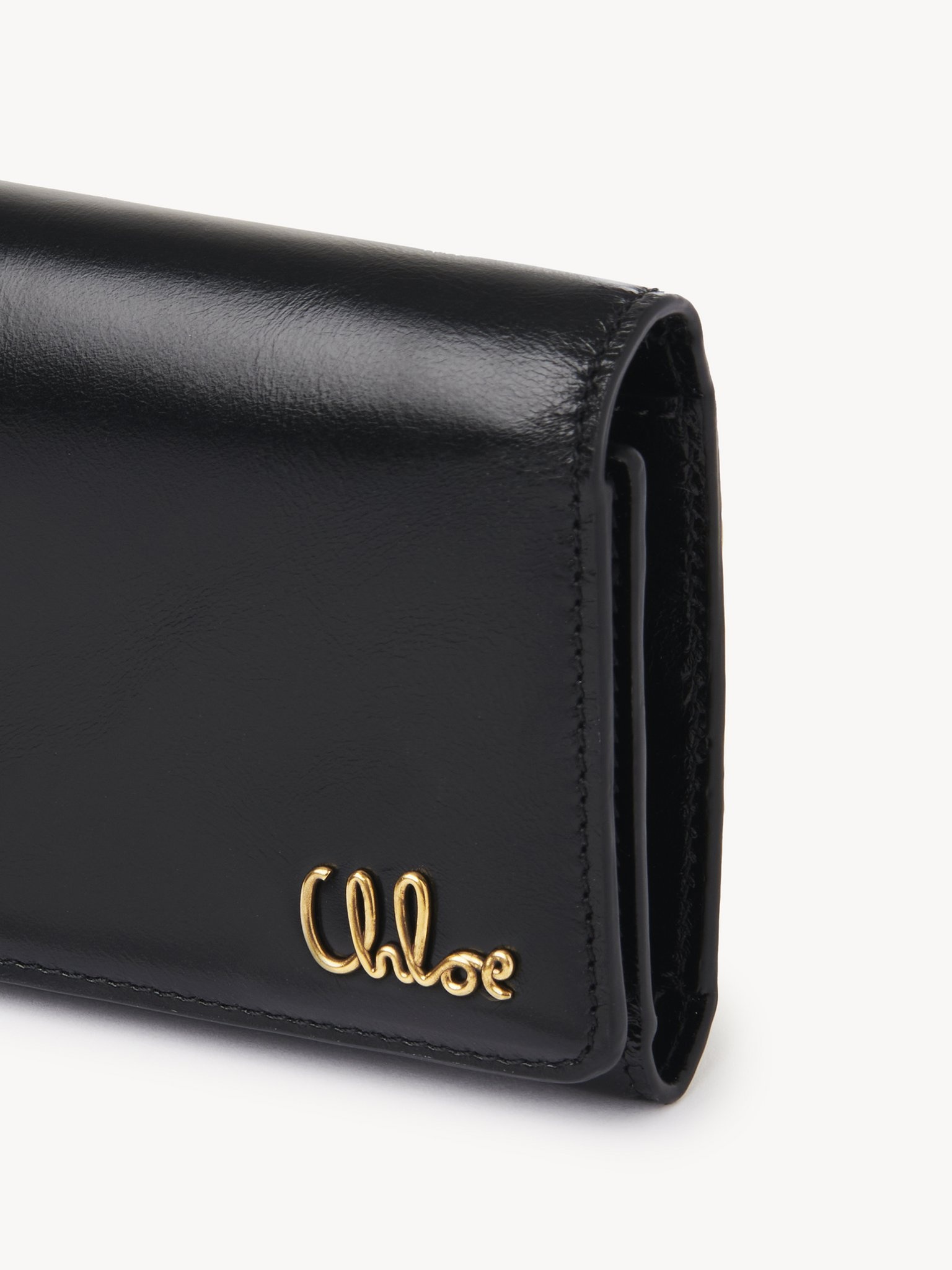 SMALL CHLOÉ ICONIC TRI-FOLD WITH COIN POCKET IN SHINY LEATHER - 5