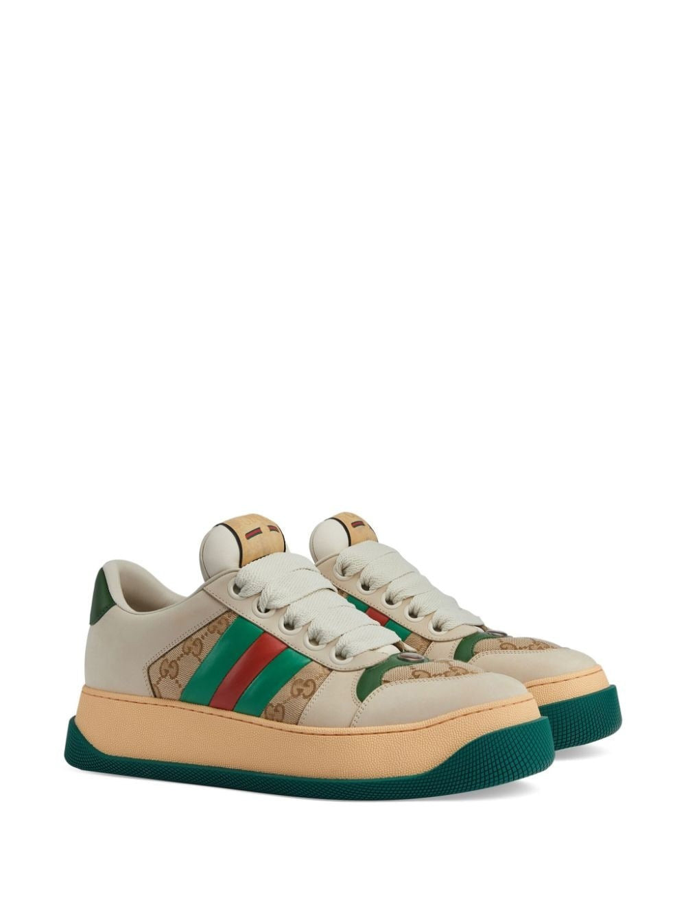 Gucci Screener Web GG Leather Sneakers - 2