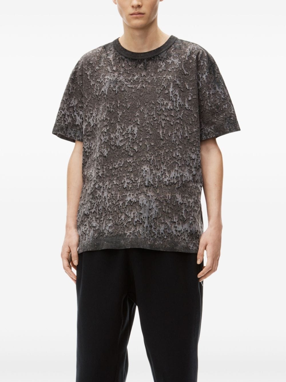 embossed-logo paint-splatter T-shirt - 2