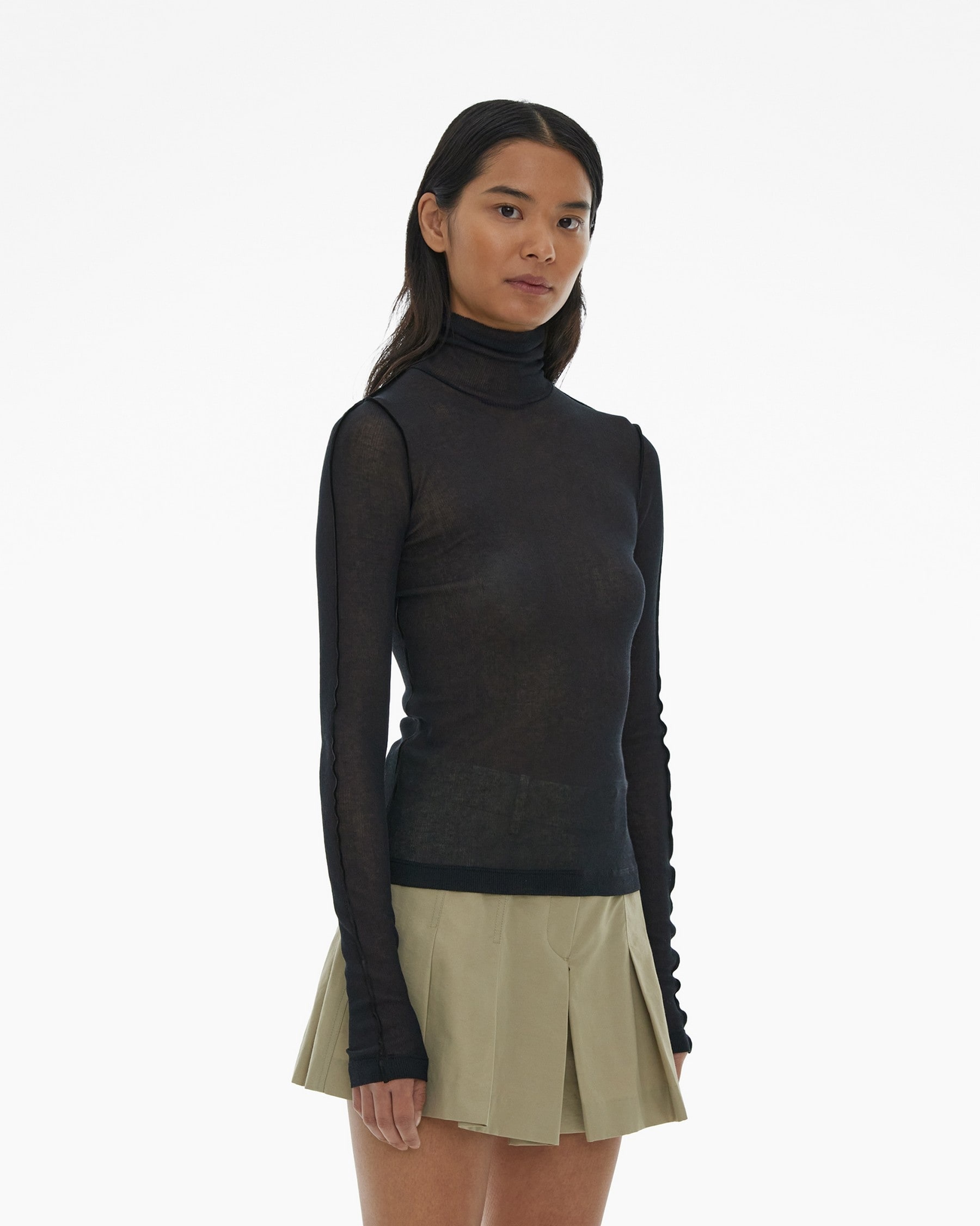 SHEER TURTLENECK TEE - 5