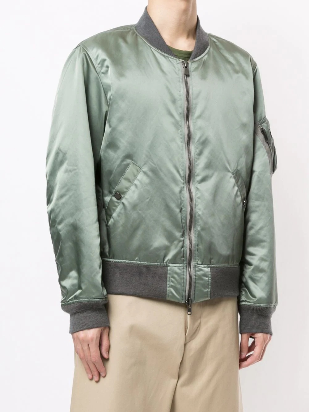 zipped-up bomber jacket - 3