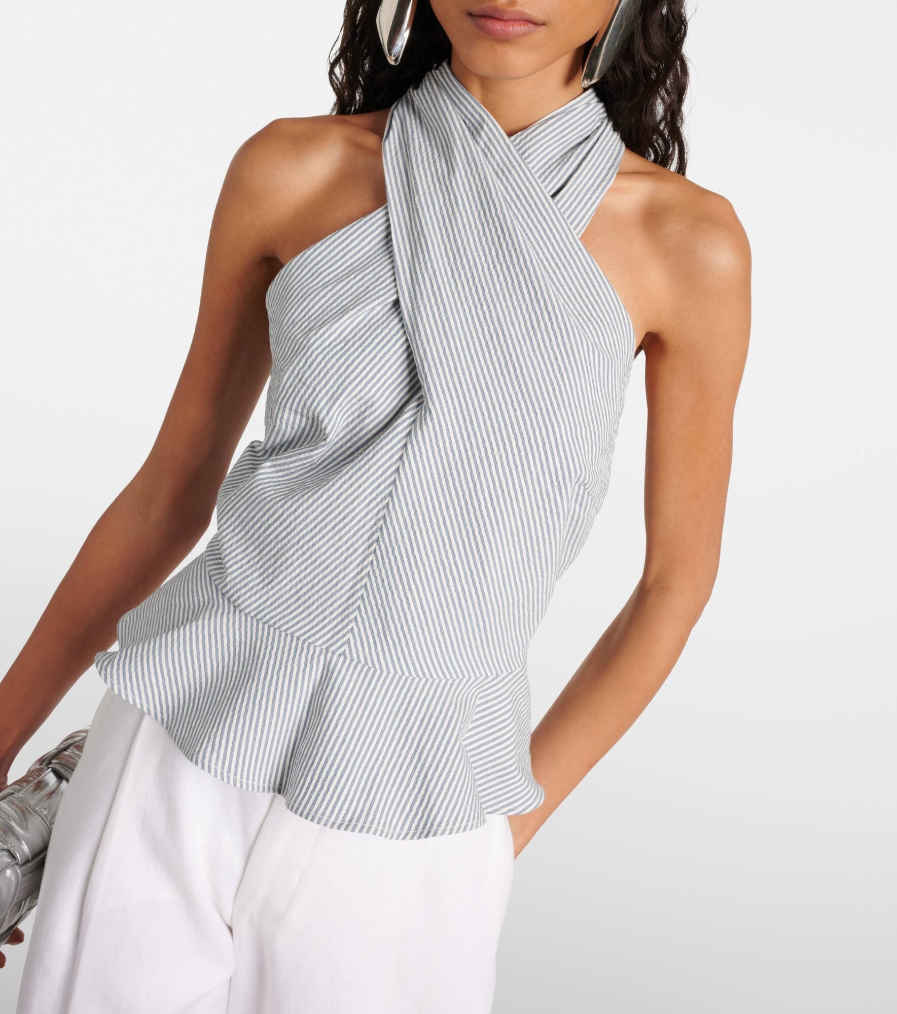 Drey striped halterneck cotton top - 5