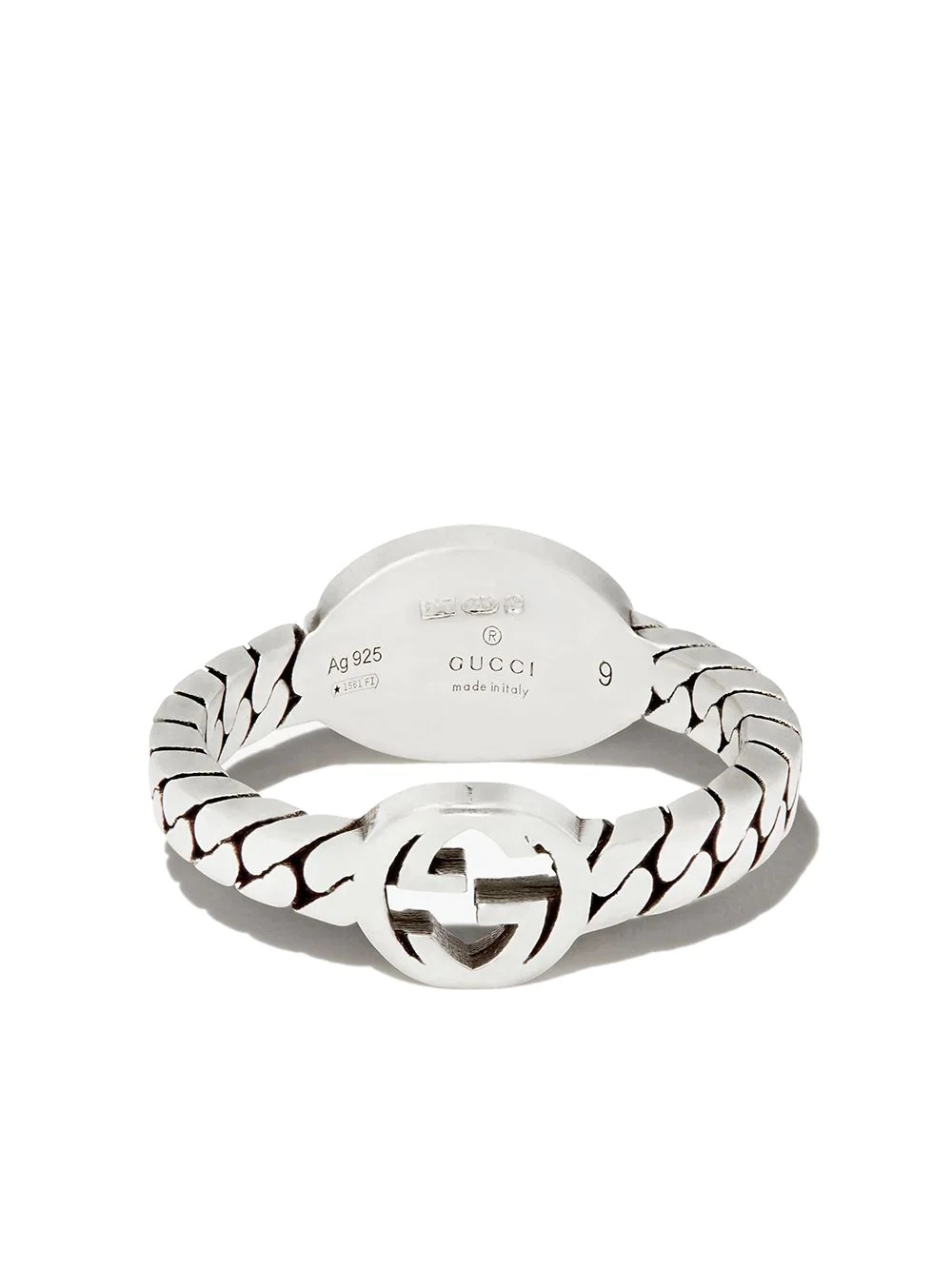 Interlocking G sterling silver ring - 3