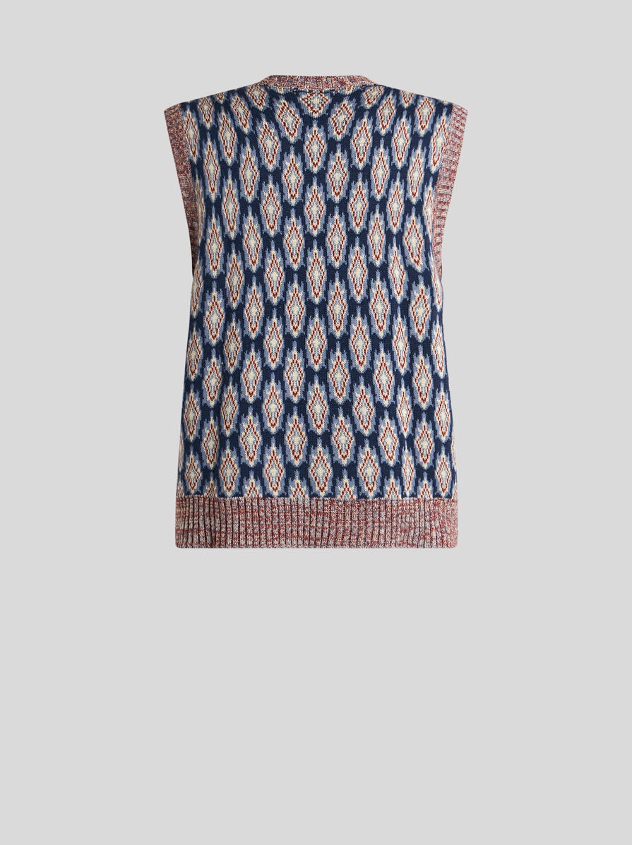 KNIT JACQUARD WAISTCOAT - 5