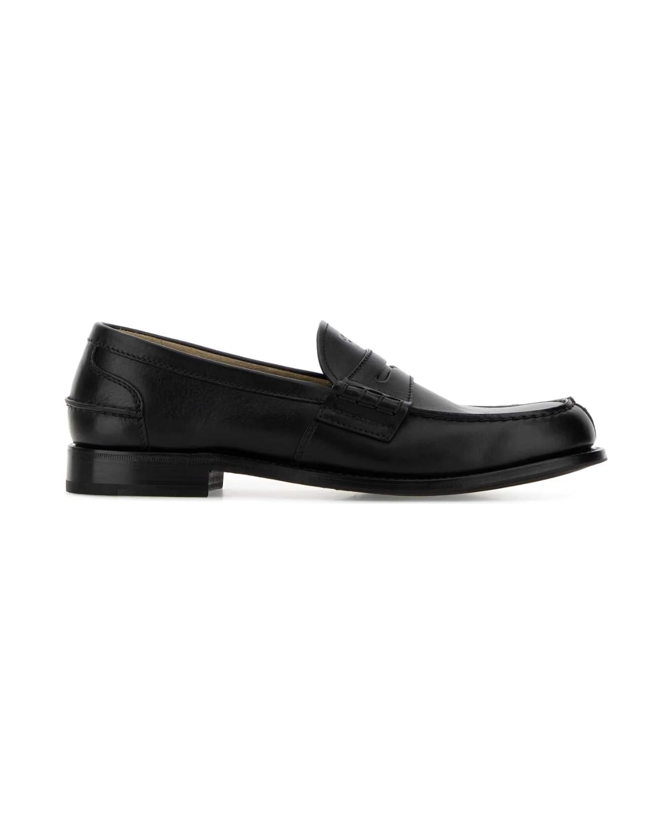 Black Leather Loafers - 1