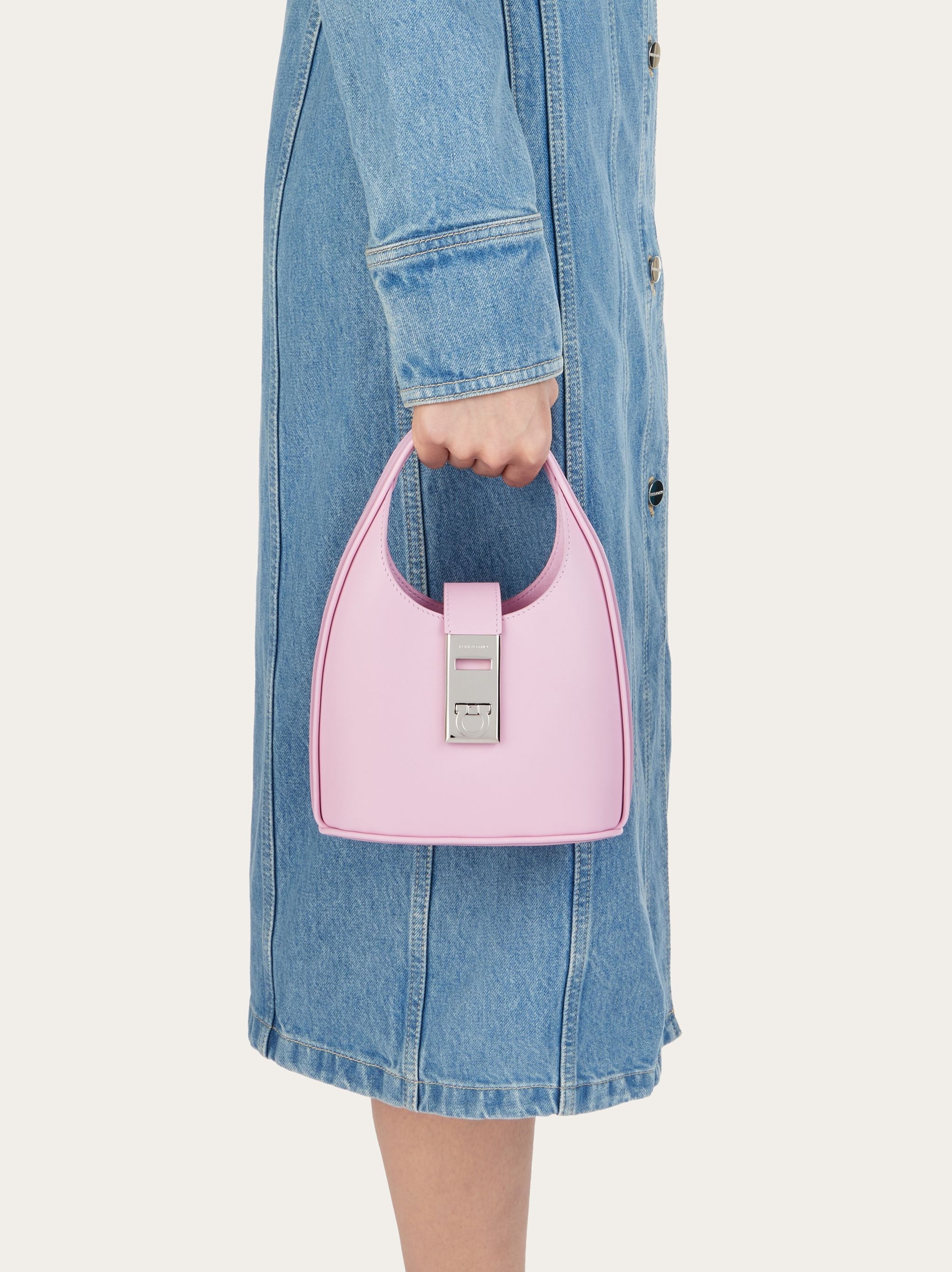 FERRAGAMO Mini Hobo bag with Gancini buckle | REVERSIBLE