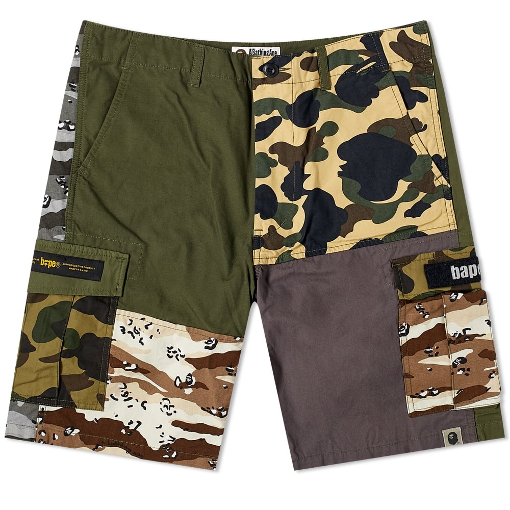 A Bathing Ape Crazy Camo 6 Pocket Wide Short - 1