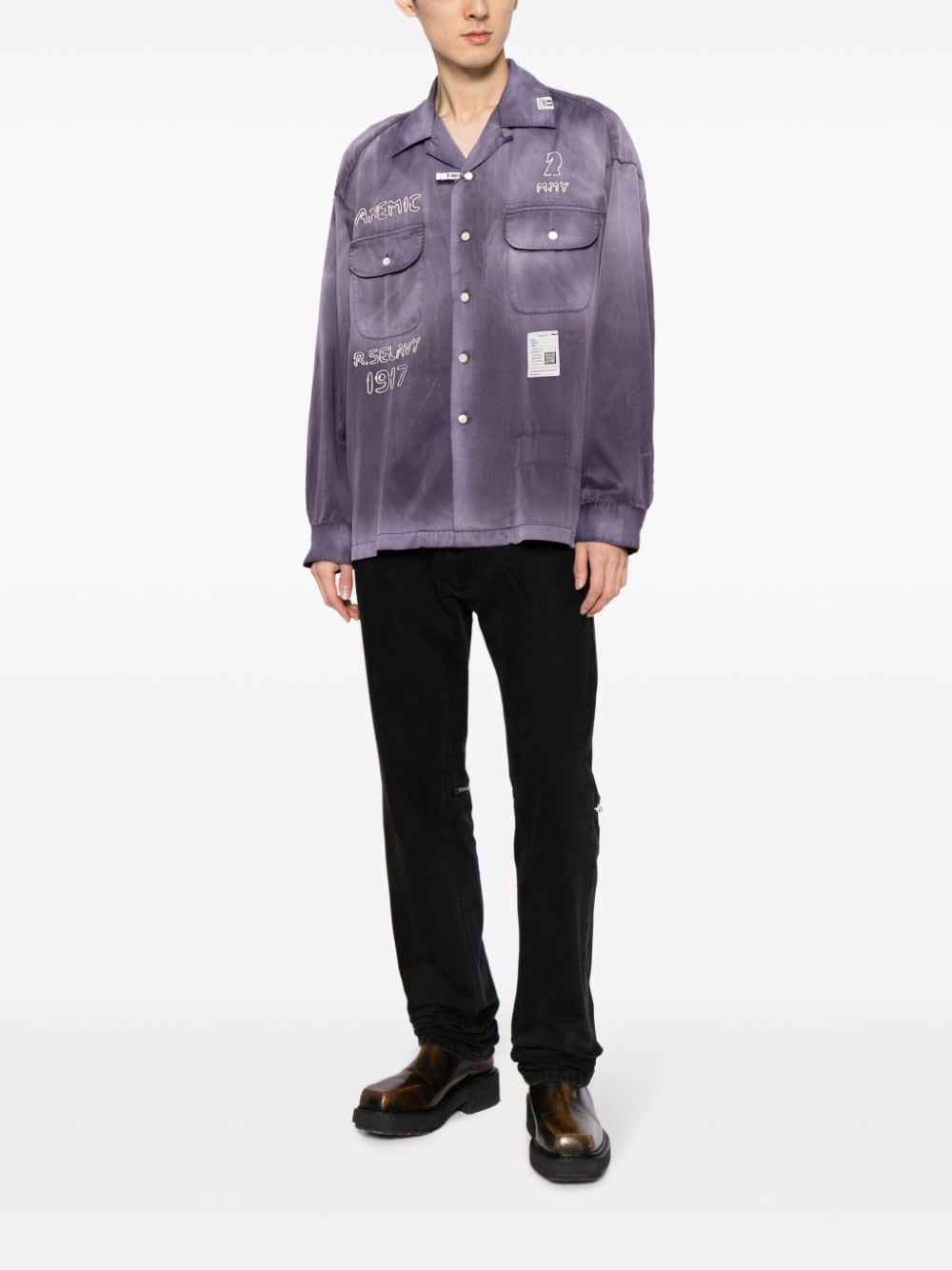 embroidered bleached shirt - 2