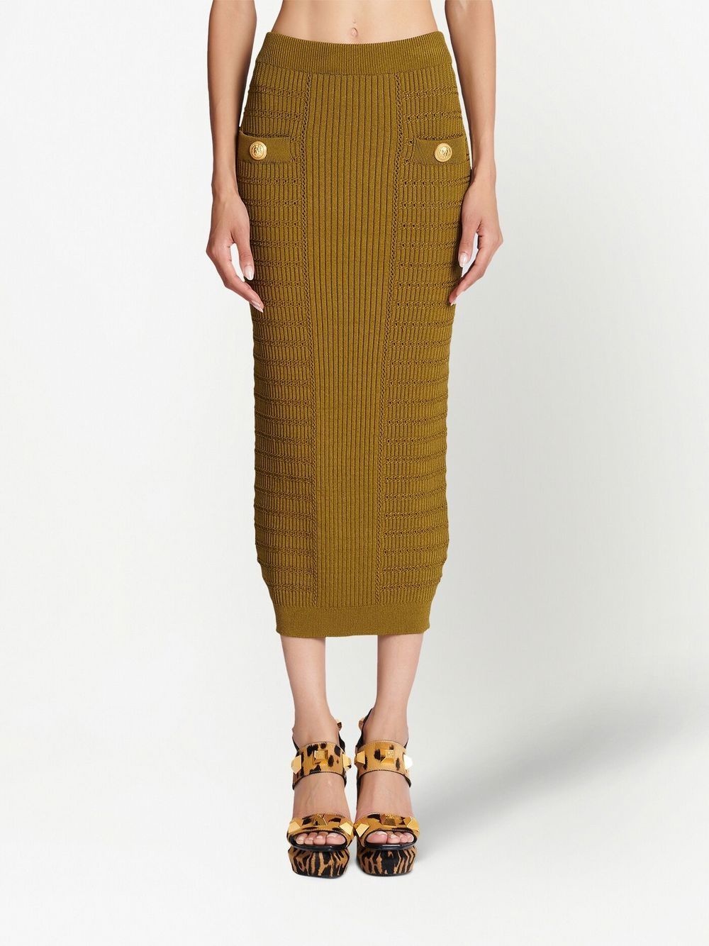 ribbed-knit pencil skirt - 3