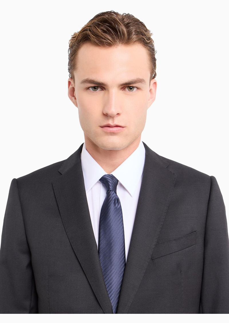 Pure silk tie with jacquard micro-motif 3