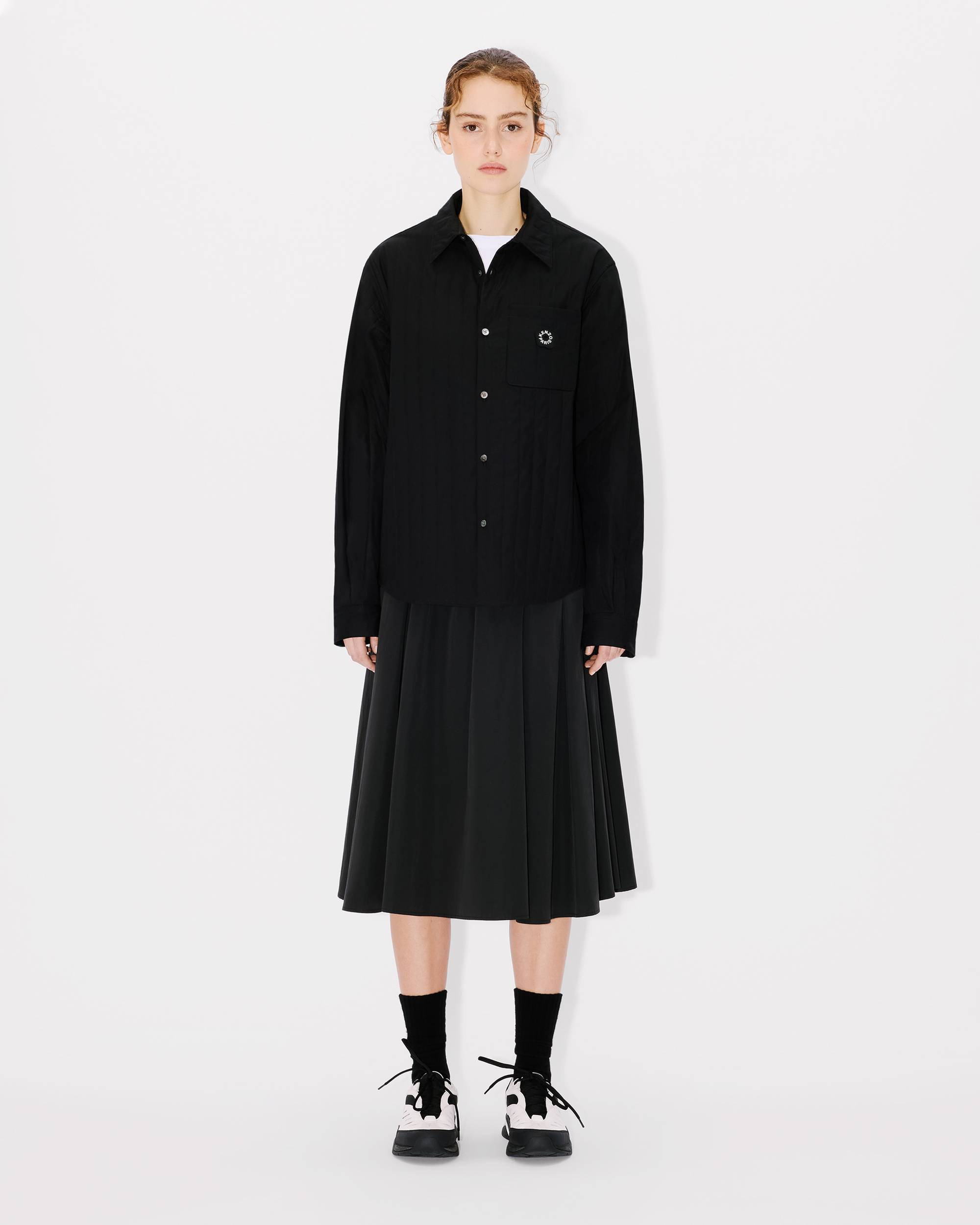 'Boke Flower 2.0' genderless padded overshirt in cotton poplin - 5