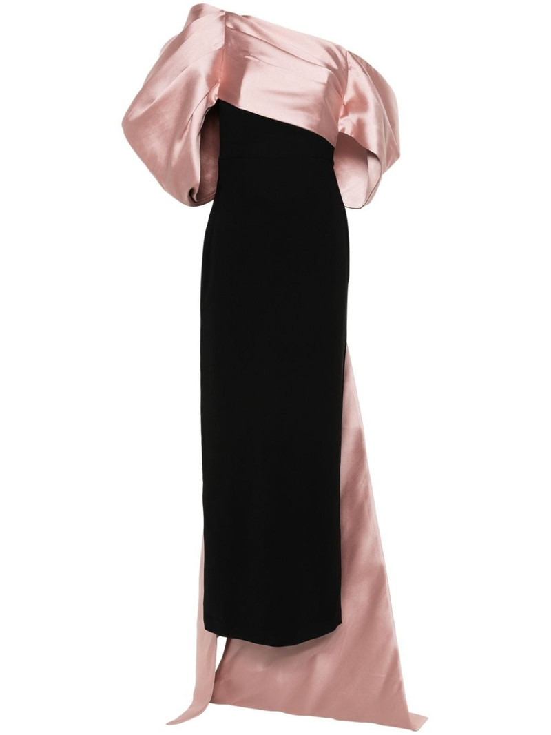 off-shouder crepe maxi dress 1