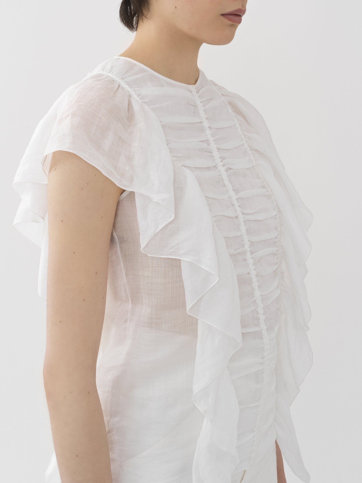 SLEEVELESS RUFFLE TOP - 6