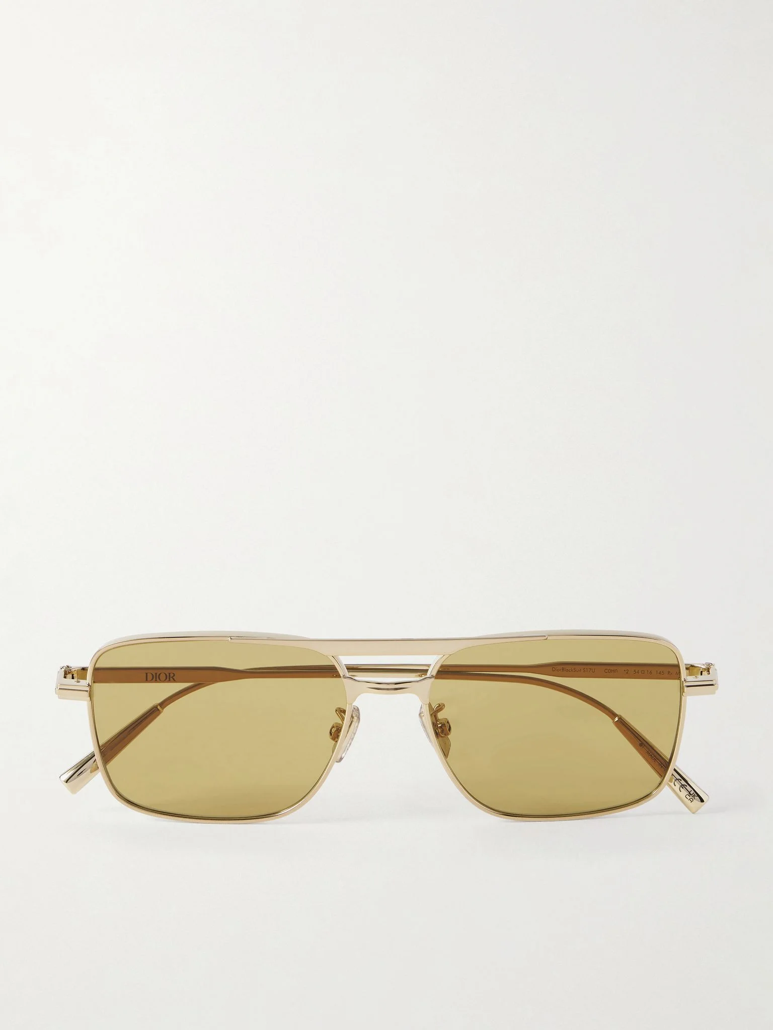 DiorBlackSuitS17U Double-Bridge D-Frame Gold-Tone Sunglasses Gold - 1
