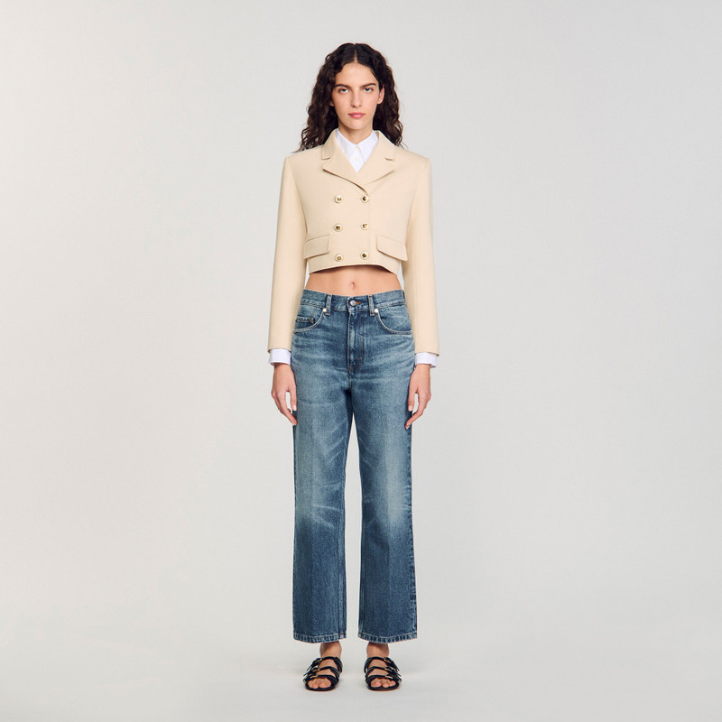 Sandro CROPPED BUTTONED JACKET outlook
