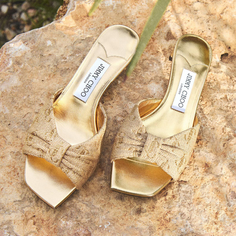 Annika 뮬 35
골드 Raffia & 금속 Nappa 샌들 5