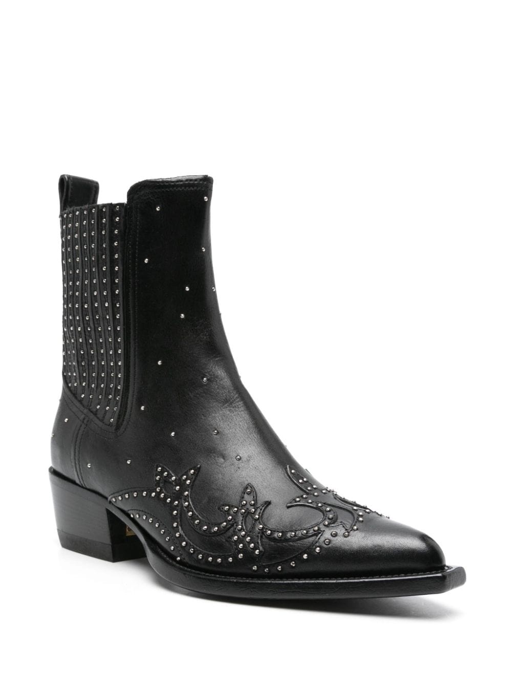 stud-embellished leather boots - 2