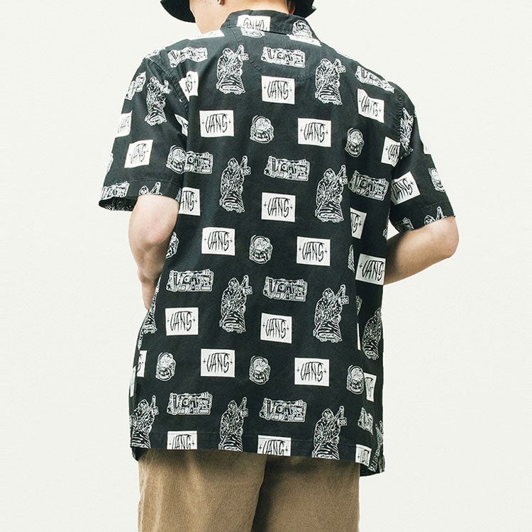 Vans x DUYANAIZI Series Printing Pattern Casual Sports Short Sleeve Black Shirt VN0A5F44ZHA - 4