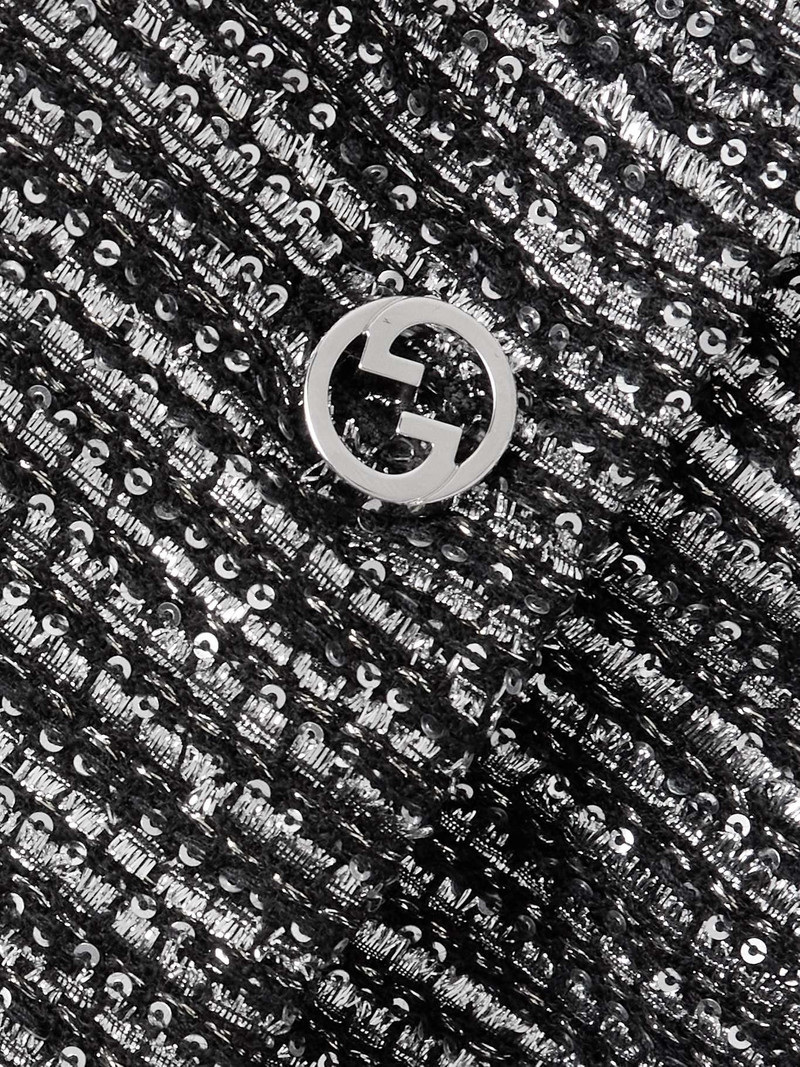 Cropped sequined wool-blend jacket 5