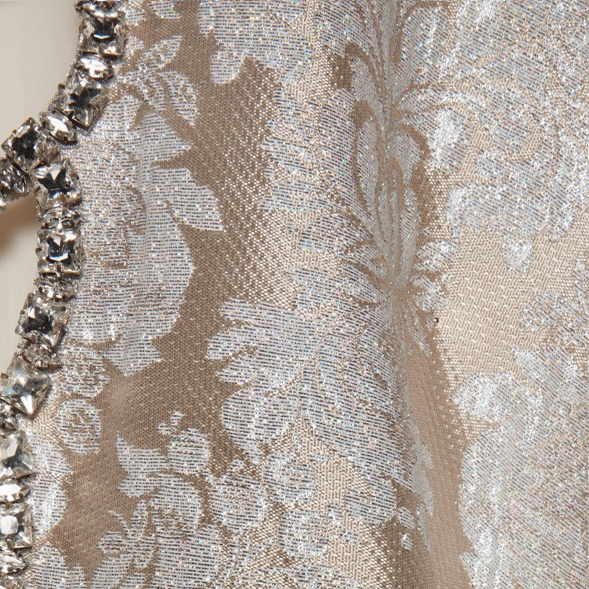Leaf jacquard dress with crystal detail - 5