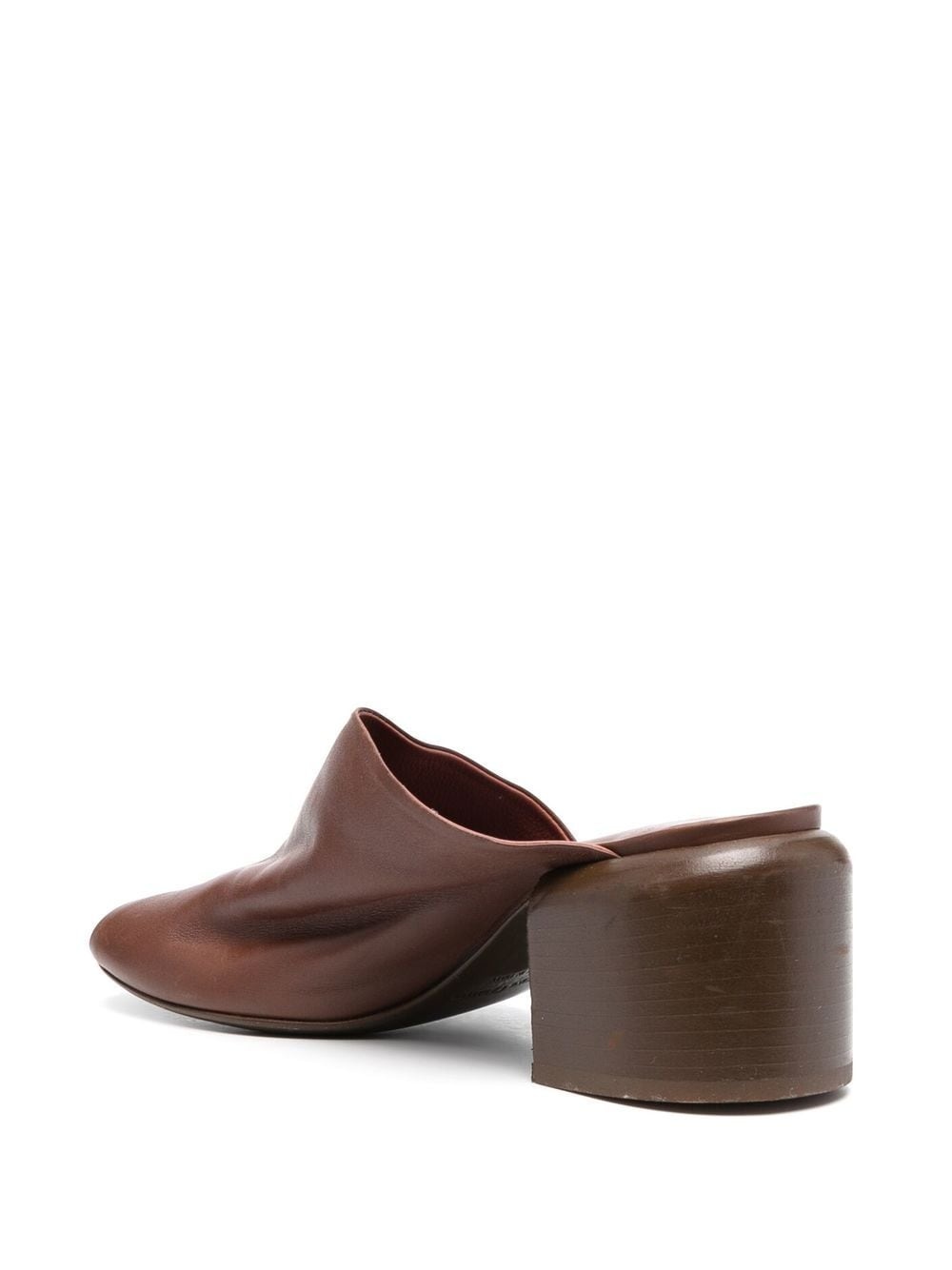 open-toe 70mm leather mules - 3