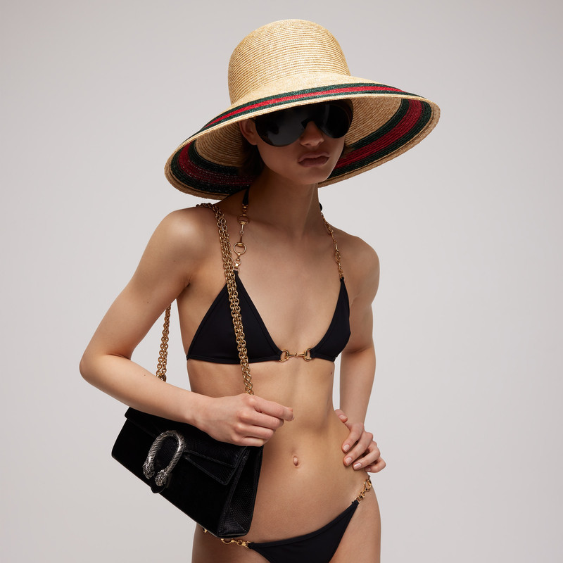 GUCCI Woven hat with Web outlook