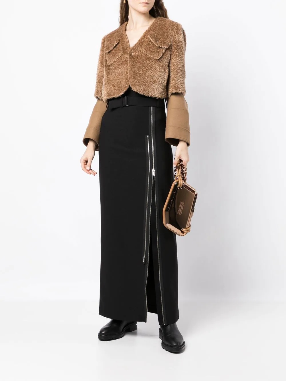 zip-detail high-waisted skirt - 2