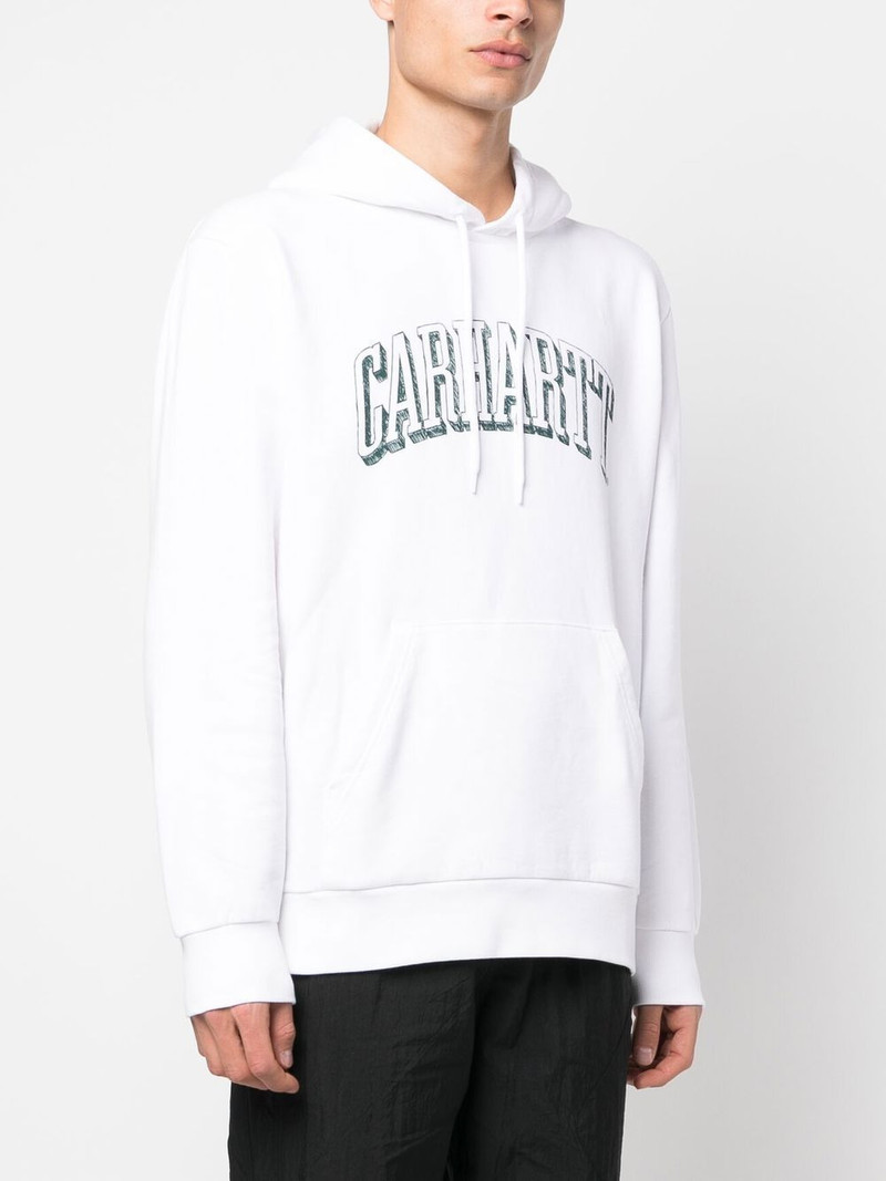 logo print drawstring hoodie 3