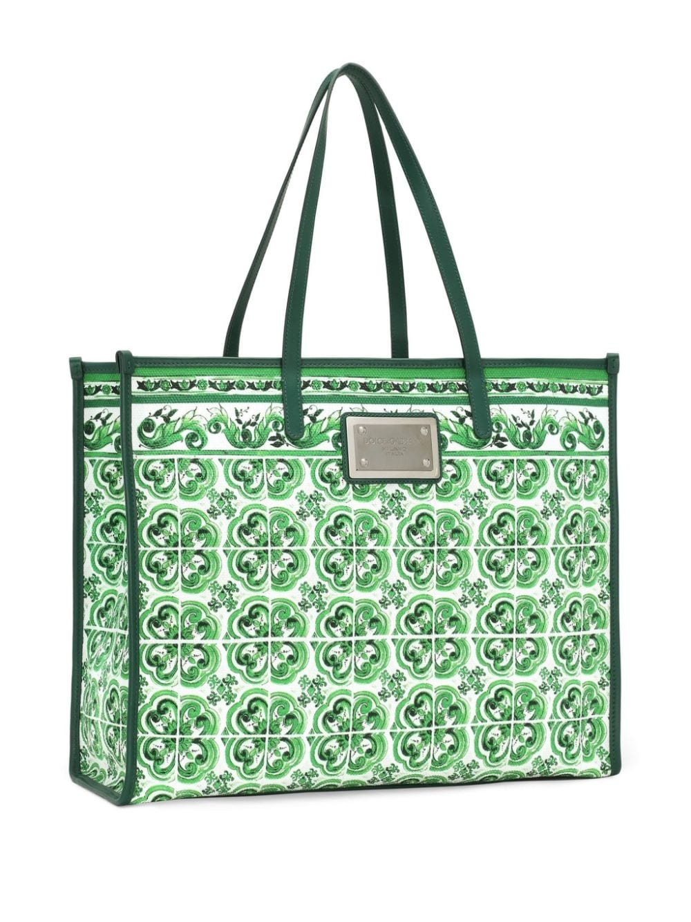 Majolica-print canvas tote bag - 4