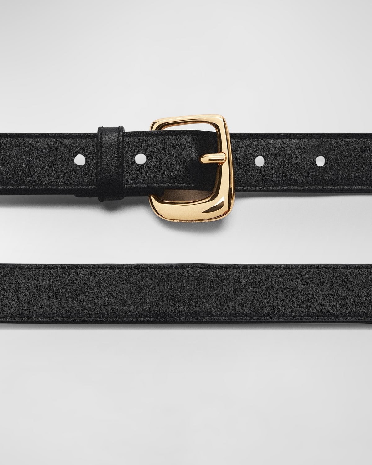 Oval Buckled Leather Belt - 2