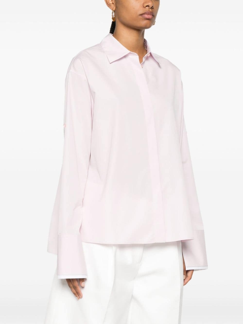 spread-collar poplin shirt - 3