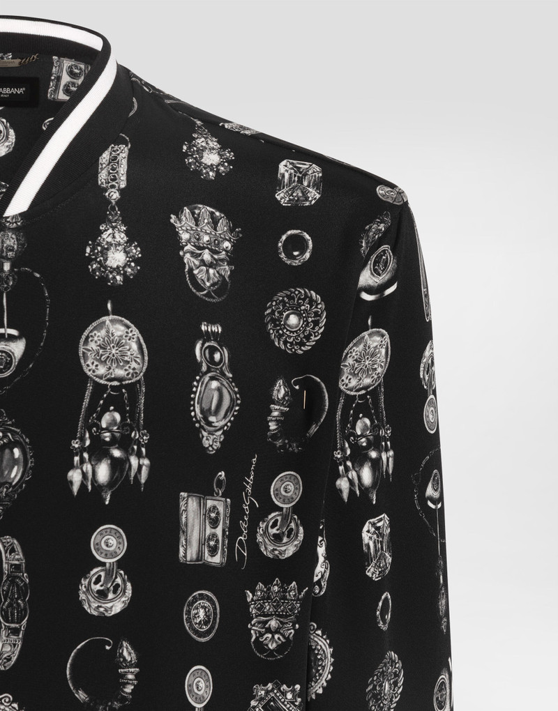 Jewel-print marocain crêpe jacket 3
