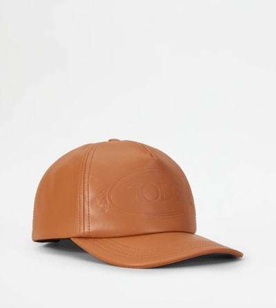 Tod's LEATHER CAP - BROWN outlook