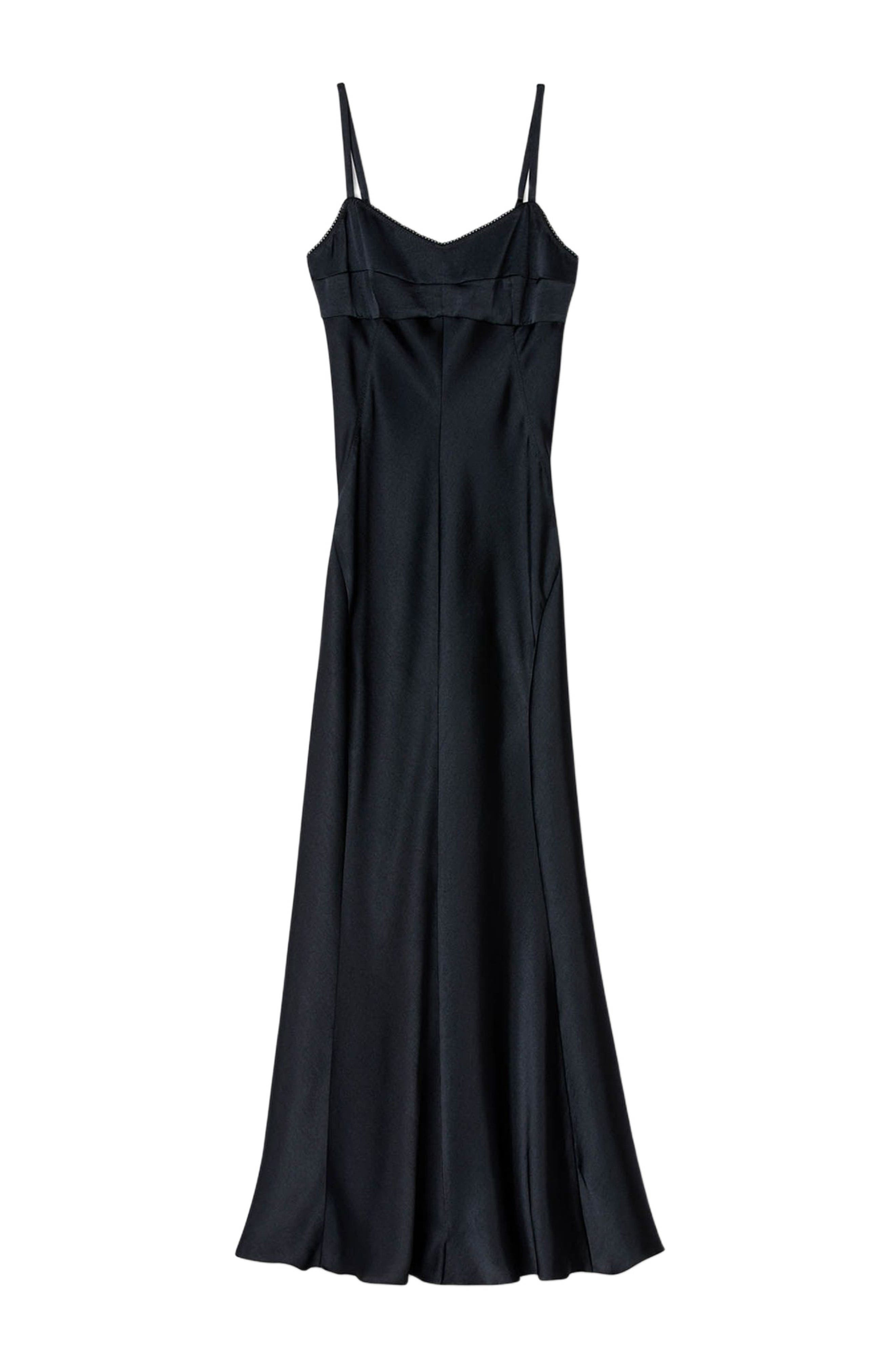 SANDRO Satin-effect maxi dress in Navy Blue at Nordstrom - 6