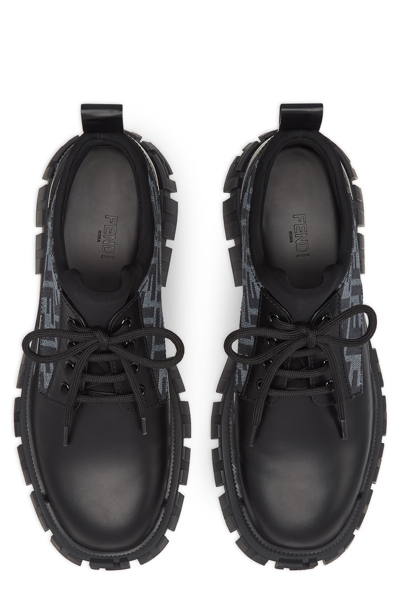 Fendi Force Lug Sole Derby in Nero/Blue at Nordstrom - 3