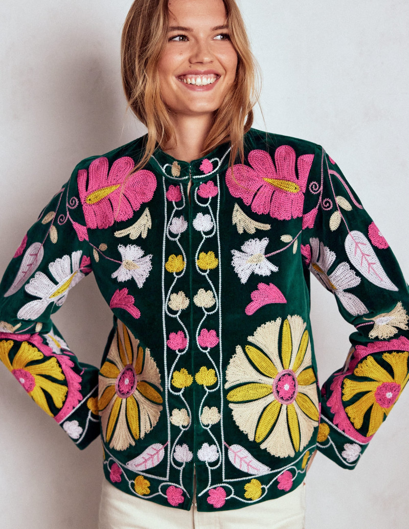 Embroidered Souvenir Jacket-Emerald Night Embroidery 7