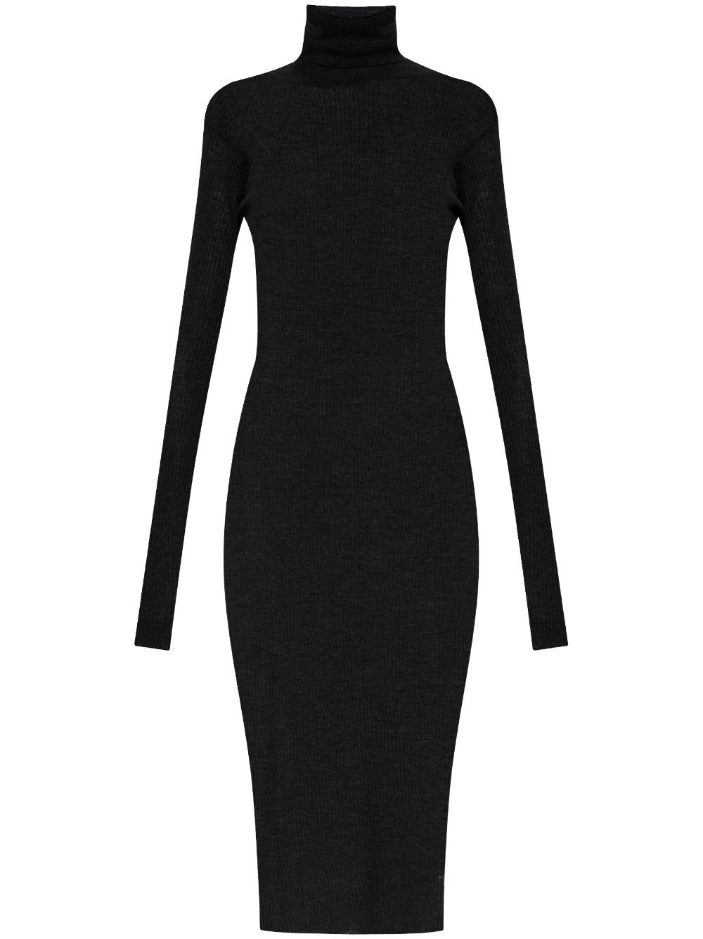 ribbed high-neck midi dress - 1