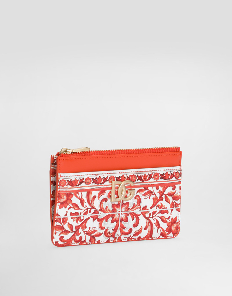 Dolce & Gabbana Majolica-print 3.5 calfskin card holder outlook