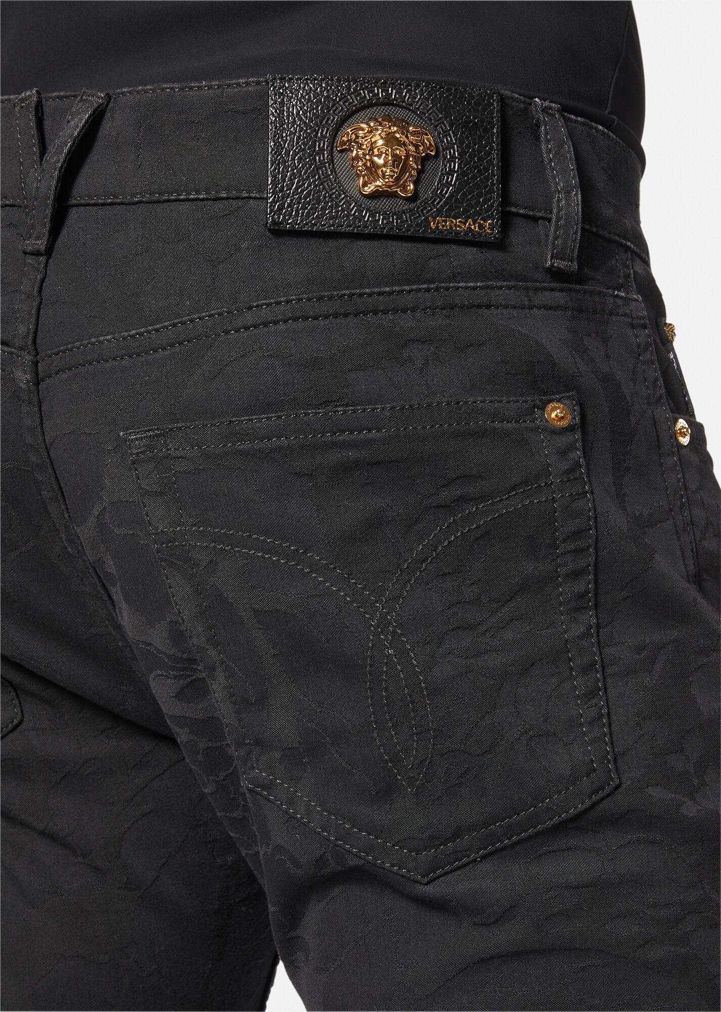 Barocco Jacquard Slim-Fit Jeans - 5