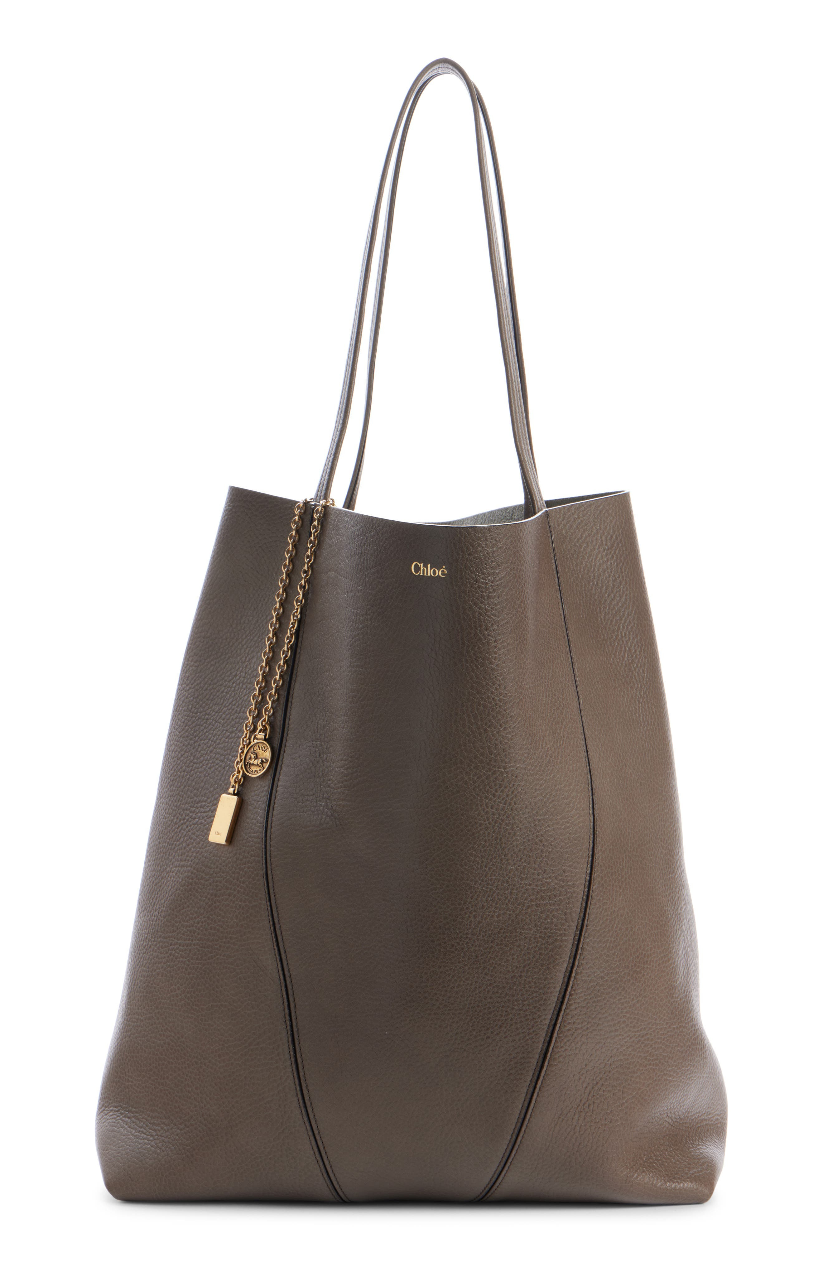 Chloé Large Spin Leather Tote in Flannel Grey at Nordstrom - 3
