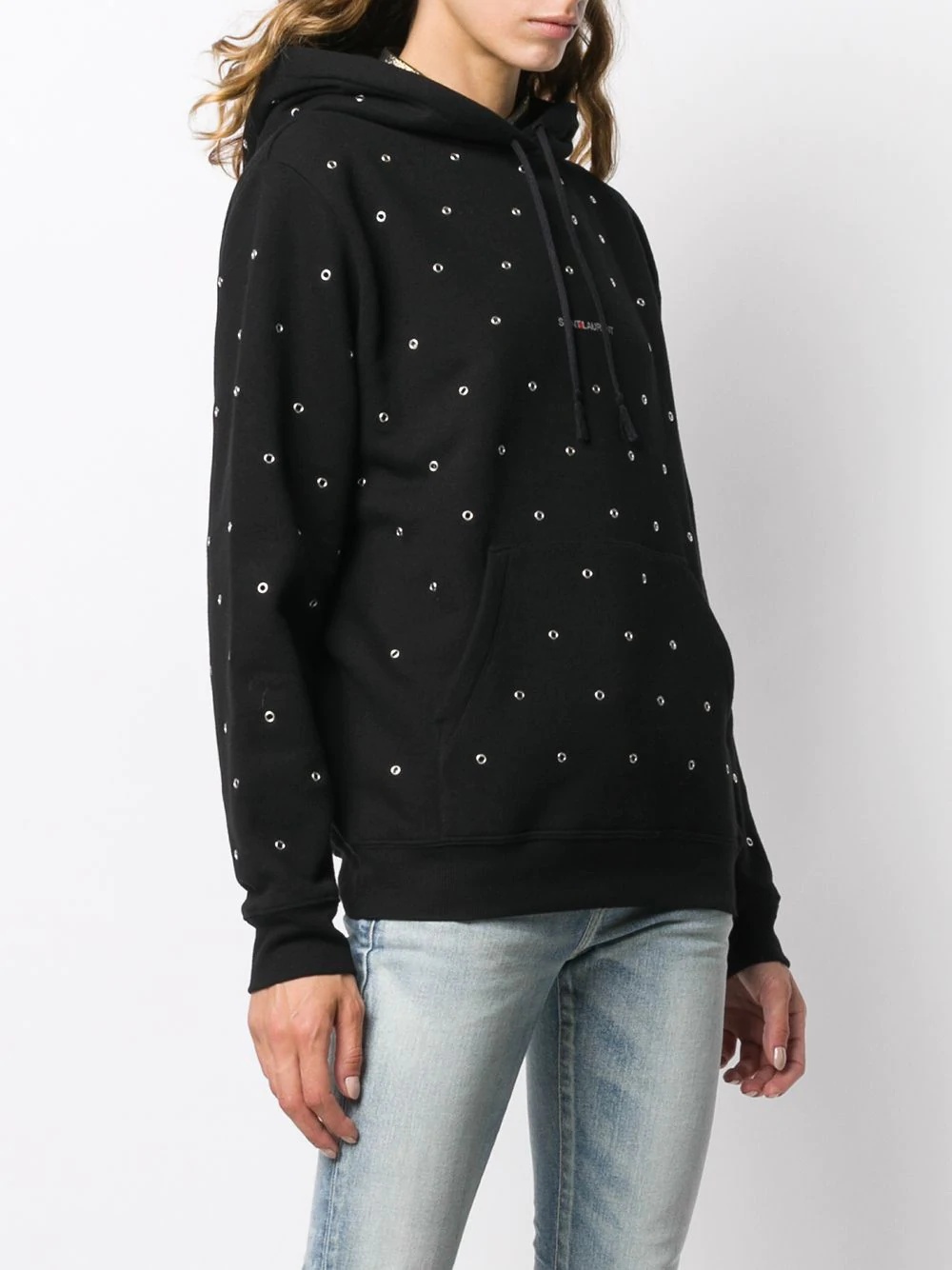 eyelet logo hoodie - 3