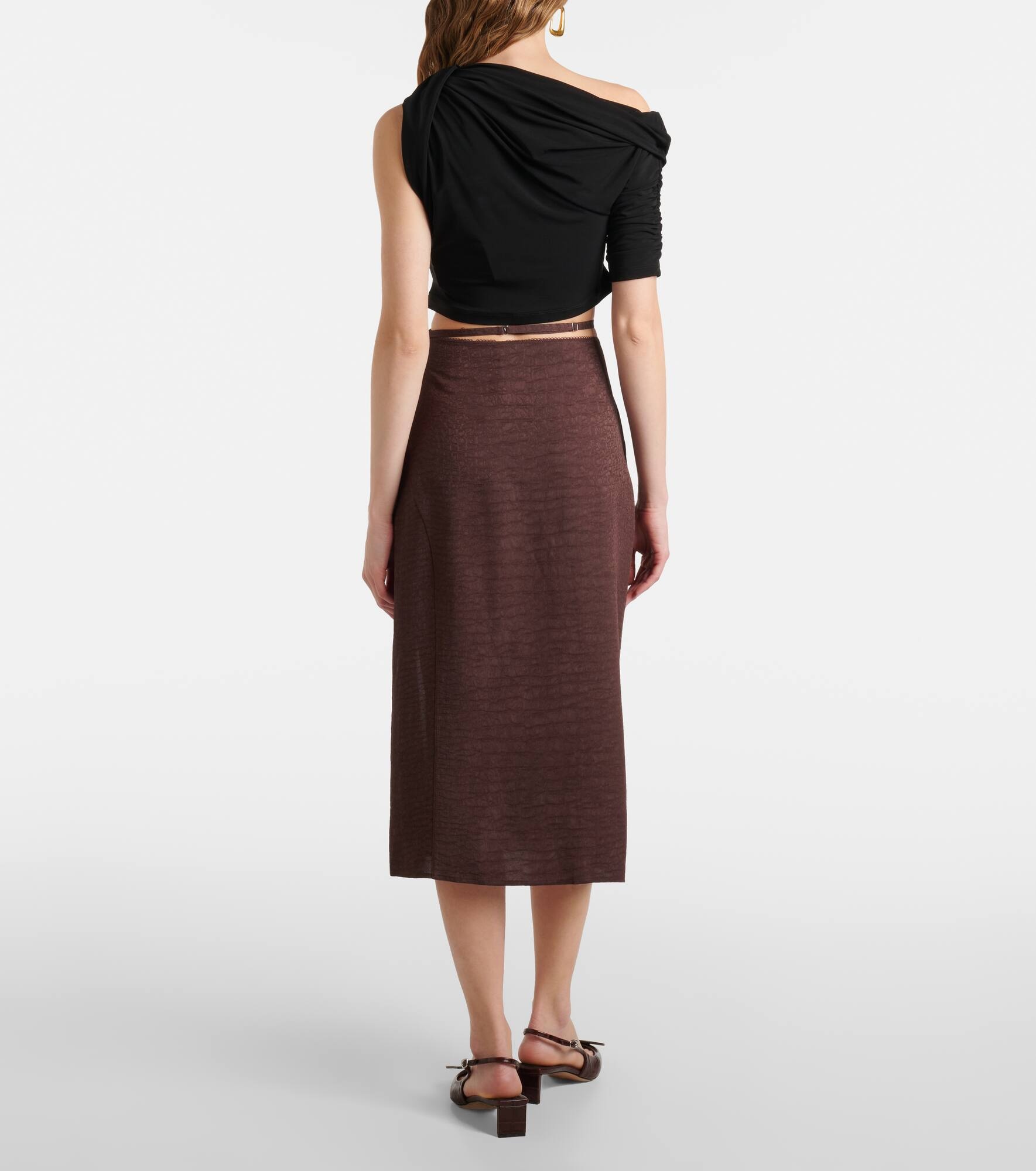 Notte satin midi skirt - 3